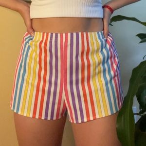 Vintage Rainbow Striped Shorts
